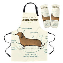 Anatomy of A Dachshund Apron Kitchen Household Cleaning Pinafore Baking Accessories Cooking Apron Kitchen Aprons for Woman 2024 - buy cheap