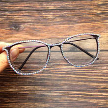 Rhinestone eyeglasses frames clear glasses Optical Spectacles  gafas transparente Vintage Women Men prescription Glasses Frame 2024 - buy cheap