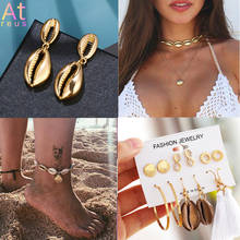 Fashion Brincos Sea Shell Conch Earrings 2019 for Women Gold Color Pendant Dangle Earring Female Bohemian Beach Summer Jewelry 2024 - buy cheap