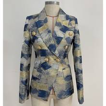 Terno de escritório de alta qualidade feminino, casaco duplo breasted com manga longa, jaqueta temperada, novo, 2021 2024 - compre barato