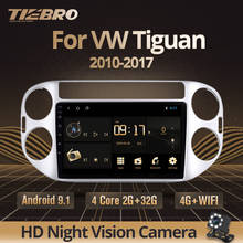 TIEBRO-Radio con GPS para coche, reproductor Multimedia con Android 9,0, 2DIN, DVD, para Volkswagen Tiguan 2010-2015 2016 2017 2024 - compra barato