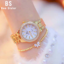 Женские наручные часы с кристаллами, модные роскошные брендовые золотистые наручные часы из нержавеющей стали, 2021 2024 - купить недорого
