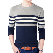 Novo suéter masculino listrado slim fit, moda masculina, pulôver, malha vermelha de lã, estilo coreano, primavera, outono 2024 - compre barato