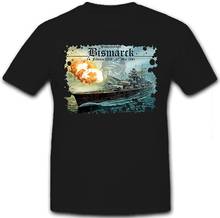 Bismarck-Camiseta de acorazado de la marina alemana para hombre, camisa de manga corta de algodón con cuello redondo, talla S-3XL, 1939, 1941 2024 - compra barato