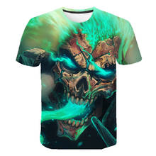 3D T-shirt 2020 Summer New Men's T-shirt 3D Skull & Flame Fashion Short-sleeved Tops Street Round Neck T-shirt Unisex casual top 2024 - buy cheap