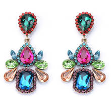 Bling Full Rhinestone Charms Dangle Earrings For Women Crystal Jewelry Fashion Vintage Ladys Statement Earrings Accessories 2024 - buy cheap