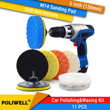 Kit almofadas de polimento para carro, esponja, 11 peças, 6 tamanhos de 150mm, polimento de carro, kit de polidor com adaptador de broca m14, para beleza do carro 2024 - compre barato