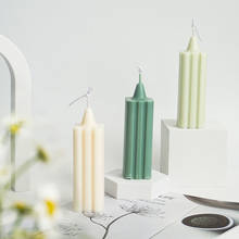 Квадратная полосатая форма для ароматизированных акриловых свечей для изготовления свечей, Пластиковая форма для свечей «сделай сам» свеча украшение дома 2024 - купить недорого