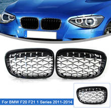 1 Pair Front Bumper Kidney Diamond Meteor Style Grille Replacement Racing Grills For BMW 1 Series F20 F21 2011 2012 2013 2014 2024 - buy cheap