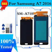 Lcd para samsung galaxy a7 2016 a710 a710f a710m display lcd tela de toque digitador assembléia substituição 2024 - compre barato