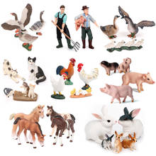 Modelos de animais de fazenda, figuras de ação para crianças, agricultor, vaca, cavalo, porco, aves, estatuetas em miniatura, brinquedos educativos para crianças 2024 - compre barato