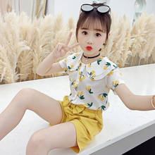 New 2020 Summer Cherry Pattern Short Sleeve T-shirt+Shorts 2Pcs/Set For 3T 4 5 6 7 8 9 10 11 12 Year Old Kids Girl Clothing Set 2024 - buy cheap