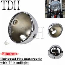 Universal 7" Motorcycle Chrome Headlight HeadLamp Bulb Bucket Housing For Harley Dyna Chopper Custom 2024 - buy cheap