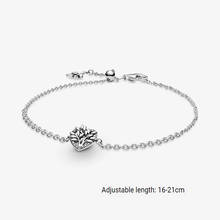 2021 New 925 Sterling Silver Heart Shaped Mother Tree Adjustable Length 16-21cm Bracelet Valentine's Day Gift Women DIY Jewelry 2024 - buy cheap