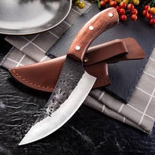 Нож для обвалки мяса ручной работы, кованые кухонные ножи шеф-повара инструменты для барбекю Мясник Открытый Кемпинг гаджеты домашняя кухня 2024 - купить недорого