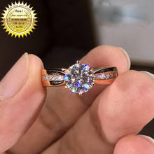 Anillo de diamante de moissanita de 1 quilate, oro de 18K 100%, color D, VVS con certificado nacional 033 2024 - compra barato