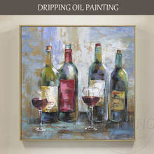 Professional Artist Hand-painted High Quality Wine Bottle Oil Painting on Canvas Abstract Wine Oil Painting for Hotel Decoration 2024 - buy cheap