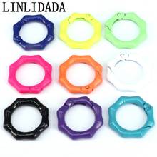 10Pcs Colorful Enamel Bamboo O Ring Spring Clasp, Octagon Easy open Spring Gate, Spring Gate for Bags Key Chain Jewelry Making 2024 - buy cheap