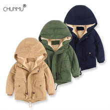 Fleece Winter Parkas Kids Jackets For Girls Boys Solid Warm Thick Velvet Hooded Children's Coat Baby Outerwear Overcoat 2024 - buy cheap