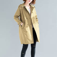 Trench abrigo para las mujeres 2020 ropa de talla grande mujer rompevientos coreano gabardinas largas primavera otoño abrigo mujer CSN0062 2024 - compra barato