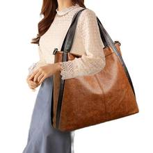 Women Shopper Large Capacity Designer Big Shoulder Bag Vintage Leather Top Handbags Messenger Crossbody Bags Torebki Damskie 2024 - buy cheap