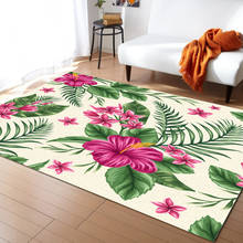 Tropical Flowers Carpets for Living Room Home Bedroom Girl Bedside Blanket Modern Under Bed Mat 2024 - buy cheap