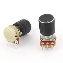 Uxcell 2 Pcs B10K 10K Ohm 13mm Rotating Shaft 3 Terminals Audio Single Linear Taper Potentiometer Pot 2024 - buy cheap