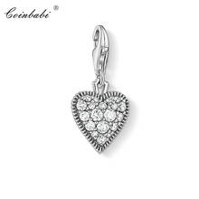 Colgante de corazón Vintage para mujer, joyería de moda de 2020 plata de ley pura, regalo de amor para pulseras, novedad de verano 925 2024 - compra barato