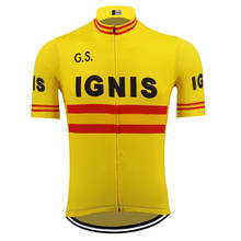 IGNIS yellow Cycling jersey ropa ciclismo mtb jersey cycling clothing breathable men short sleeve bicycle clothes 2024 - buy cheap