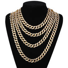 Joyería de estilo Hip Hop para hombre y mujer, collar de cadena cubana con diamantes de imitación de aleación de Color dorado y plateado, estilo Punk, Miami 2024 - compra barato