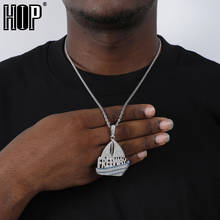 Hip Hop FREEWAY Boat Shape Pendant Iced Out Bling Cubic Zircon AAA+ CZ Necklaces & Pendants For Men Jewelry With Solid Back 2024 - buy cheap