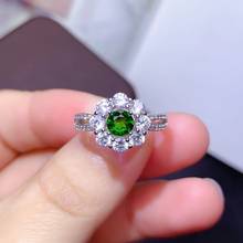 Jewelry Fashion 925 Silver Gemstone Ring for Daily Wear 5mm*5mm Natural Chrome Diopside Ring Simple Gemstone Ring 2024 - buy cheap