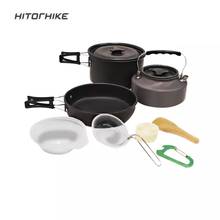 Camping Cookware Kit Outdoor Aluminum Cooking Set Water Kettle Pan Pot Travelling Hiking Picnic BBQ Tableware Equipment 2024 - buy cheap