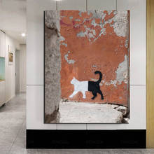 Hd imprime gato pintura da lona arte da parede graffiti fotos decoração casa modular bonito animal poster moderno para sala de estar emoldurado 2024 - compre barato