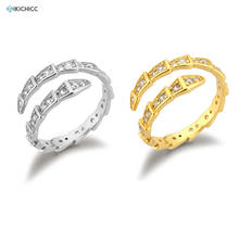Kikichicc-anillo ajustable de Plata de Ley 925 para mujer, joyería de cristal con diseño de serpiente y circón, ajustable, ajustable, europea 2024 - compra barato