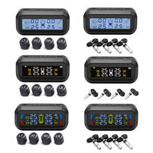 Solar TPMS Car Tire Pressure Alarm Monitoring System LCD Digital Display, Temperature Warning With 4 external Internal Sensors 2024 - купить недорого