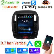 Central multimídia automotiva, 9.7 polegadas, estilo vertical, android 10, gps, rádio, câmera, para mitsubishi asx peugeot 360, citroen c4 2005-2011, px6 4 + 64g, dsp 2024 - compre barato