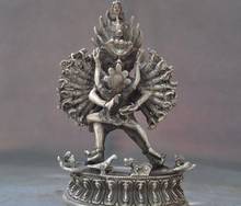 Copper Satue Tibet Tibetan silver Hevajra 1000 arms Yamantaka Hayagriva Buddha hevajra Statue 2024 - buy cheap