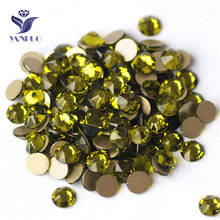 Yanruo 2088 nohf todos os tamanhos olivine plana volta não hotfix strass diy cristal strass de vidro fixação fria vara em unhas 2024 - compre barato