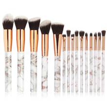 MAANGE Pro 15 Pcs professional makeup brush Set tools Powder Foundation Eyeshadow Lip Eyeliner Blush Marble Face Makeup Brushes 2024 - buy cheap
