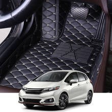 Conjunto de capa de couro para tapete honda jazz fit mk5 2009-2012, capa protetora para pés, acessórios para automóveis 2024 - compre barato