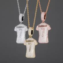 Hip Hop AAA CZ Stone Paved Bling Iced Out Baddest Number 7 Jersey Pendants Necklace for Men Rapper Jewelry Drop Shipping 2024 - buy cheap