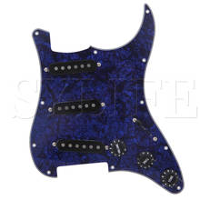 Blue 3-ply 11 Hole Loaded Pickguards Assembly SSS Single Coil Pickup Guitar Part 2024 - buy cheap