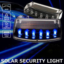 Luz de advertencia de seguridad con Sensor para coche, lámpara de alarma antirrobo con 6 LED, cargador Solar, nuevo 2024 - compra barato