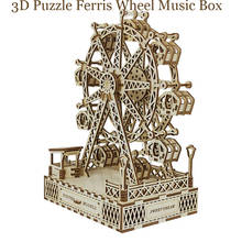 3D Puzzle Happy Ferris Wheel Music Box Creative Wooden Mechanical Model Desktop Set Decoration Toy Christmas  2021 New Year Gift 2024 - buy cheap