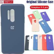 Capa de silicone líquido oneplus 8 original, capa protetora ultra fina, à prova de choque, traseira para oneplus 8 pro one plus 8 2024 - compre barato