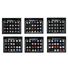 12 Pairs Mixed Colors Crystal Rhinestone Magnetic Stud Earrings Non Piercing Clip-on Earrings Fashion Jewelry Unisex 2024 - buy cheap