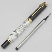 Гаджет Jinhao, ручка для письма, шариковая ручка, тяжелая ручка с резьбой о Драконе, благородные ручки, серебряные офисные и школьные принадлежности 2024 - купить недорого