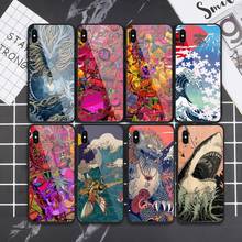 Japanese cartoon pub wave Anime Dragon Phone Case Tempered glass For iphone 6 6S 7 8 plus X XS XR 11 12 mini PRO MAX 2024 - buy cheap
