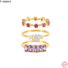 Anillo de compromiso de Plata de Ley 925 con circón de una sola fila para mujer, sortija de boda, color dorado, rosa, plateado 2024 - compra barato